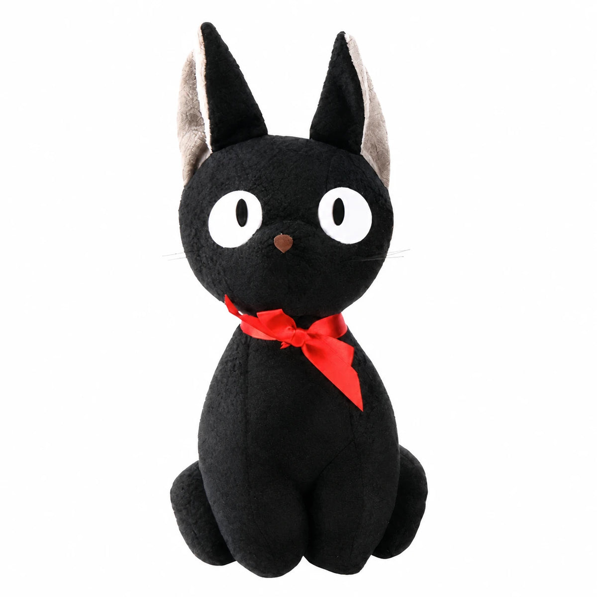 Black Cat Plush with Red Bow and Wide Eyes - XS · S