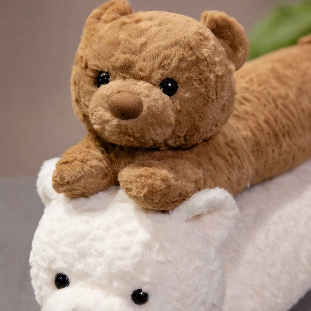 Body Pillow Plush Bear with Long Huggable Shape - Détail matière