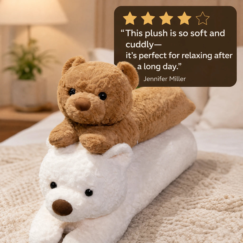 Body Pillow Plush Bear with Long Huggable Shape - Image témoignage