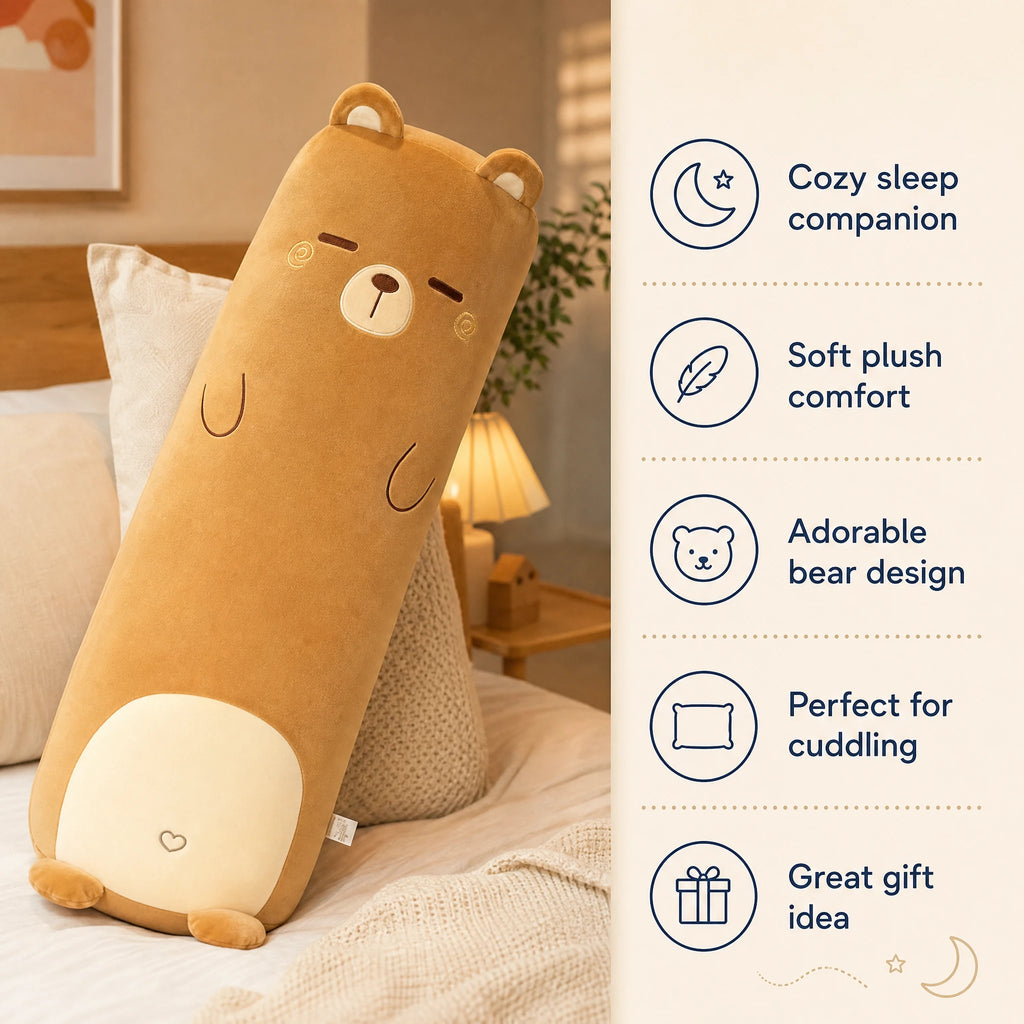 Body Pillow Plush, Kawaii Animal Design, Long Cuddle Pillow - Bénéfices produit