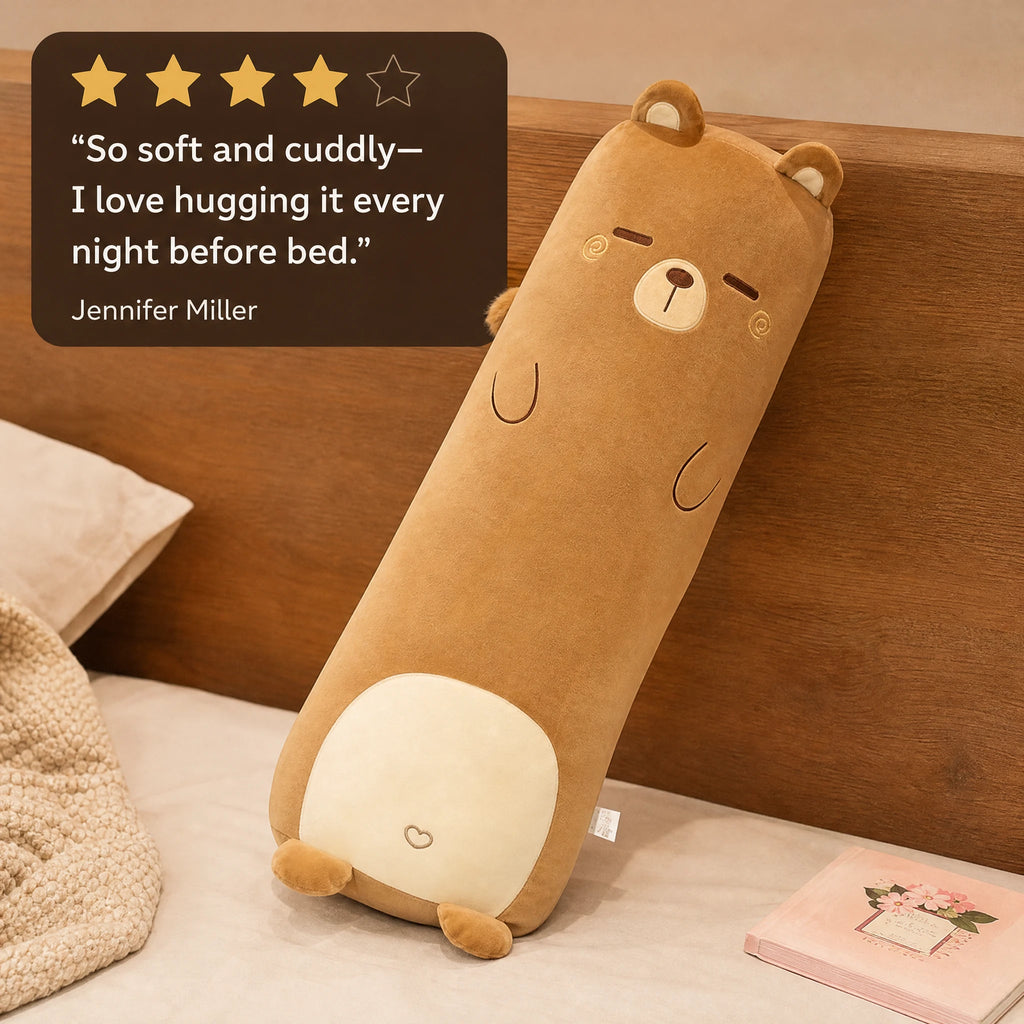 Body Pillow Plush, Kawaii Animal Design, Long Cuddle Pillow - Image témoignage