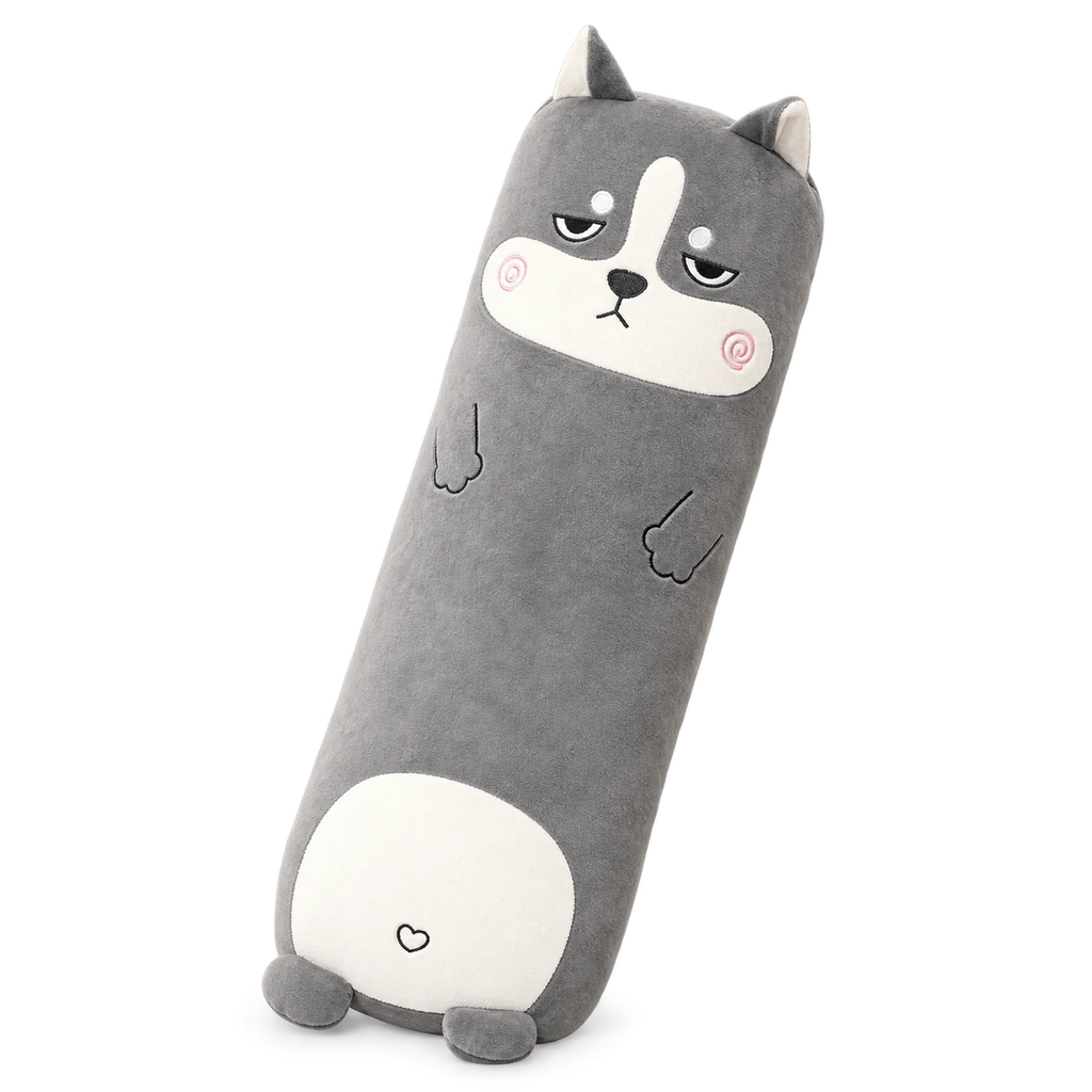 Body Pillow Plush, Kawaii Animal Design, Long Cuddle Pillow - Wolf / 27in / 70cm … (3 tailles)