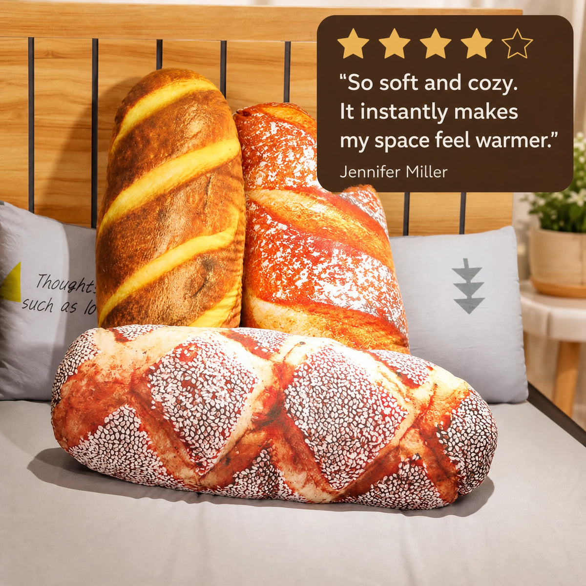 Bread Pillow in Realistic Baguette Design - Image témoignage