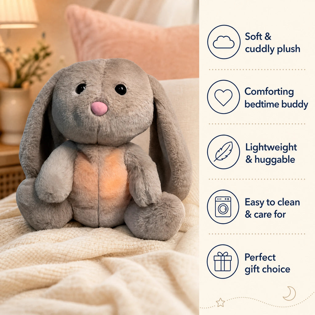 Breathing Bunny Plush with Soothing Movement and Light - Bénéfices produit