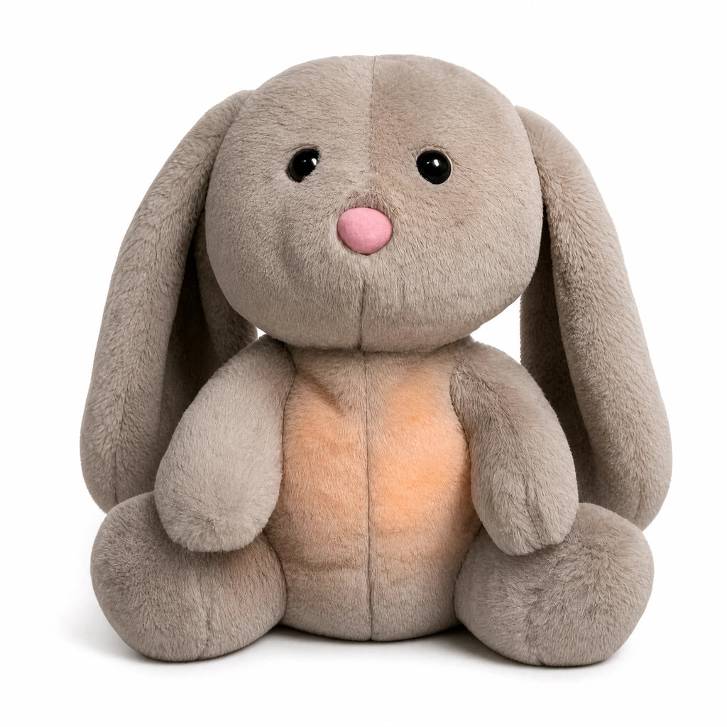 Breathing Bunny Plush with Soothing Movement and Light - Fond blanc