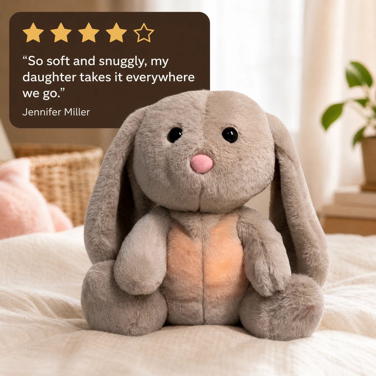 Breathing Bunny Plush with Soothing Movement and Light - Image témoignage