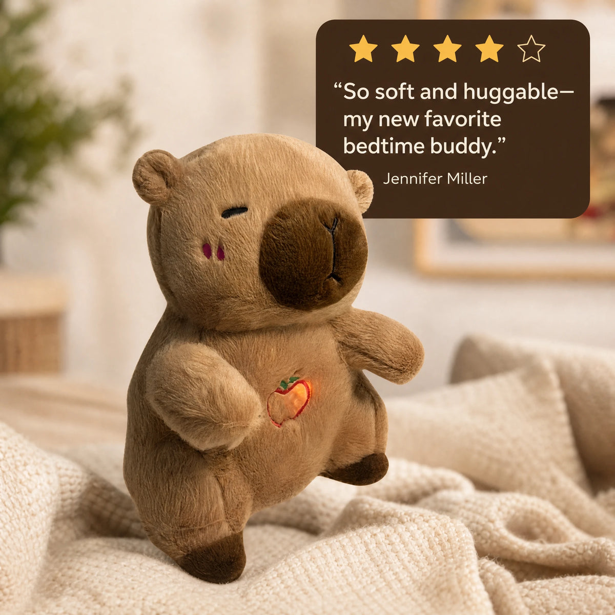 Breathing Capybara Plush with Lullaby Music and Realistic Motion - Image témoignage