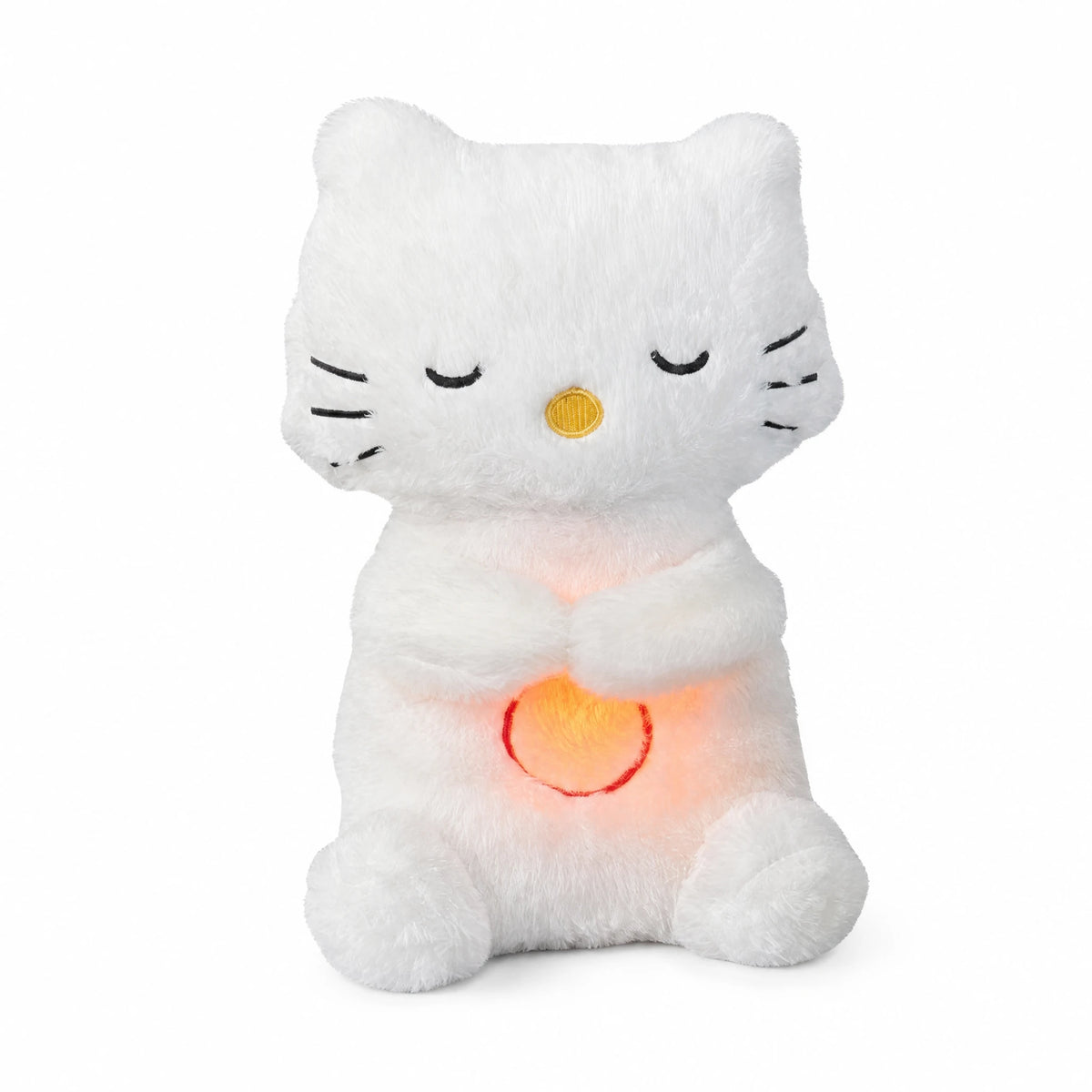 Breathing Cat Plush with Lullaby and Soft Light - Fond blanc