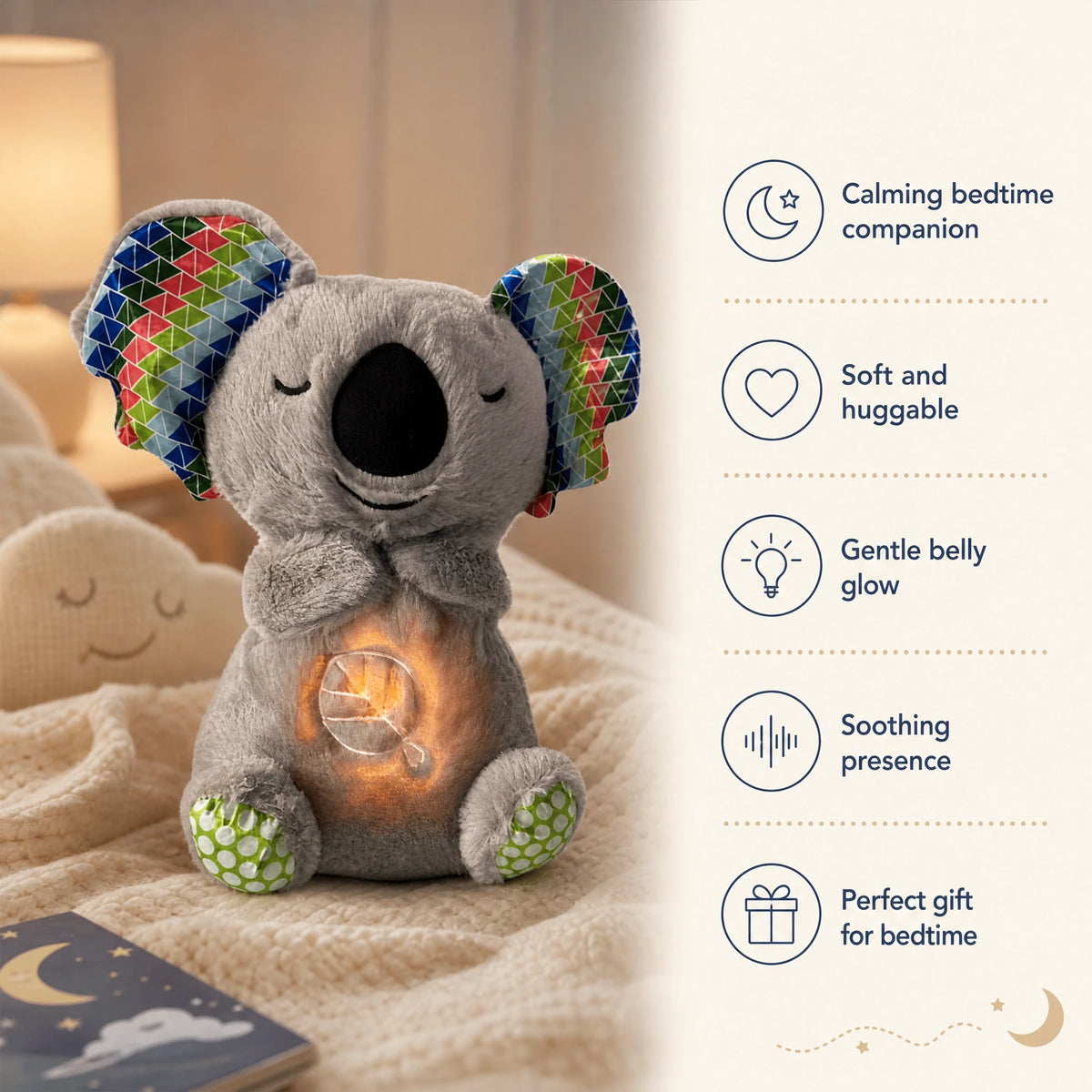 Breathing Koala Plush with Light and Calming Motion - Bénéfices produit