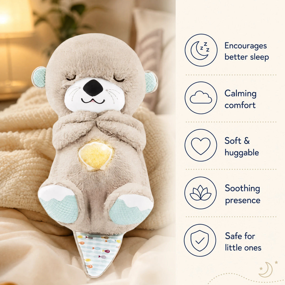 Breathing Otter Plush with Soothing Lullaby - Bénéfices produit