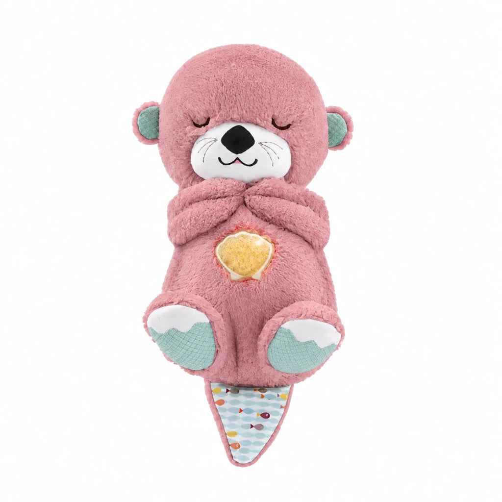 Breathing Otter Plush with Soothing Lullaby - Pink