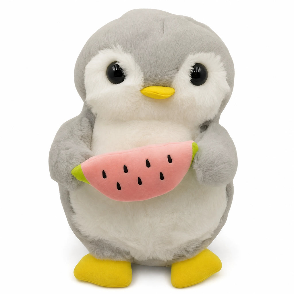 Breathing Penguin Plush with Lullabies and Watermelon - Fond blanc