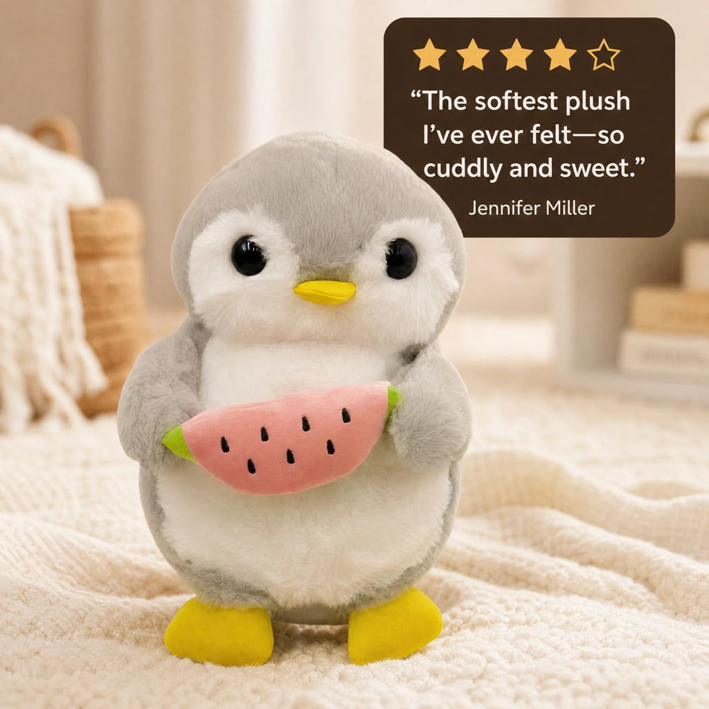 Breathing Penguin Plush with Lullabies and Watermelon - Image témoignage
