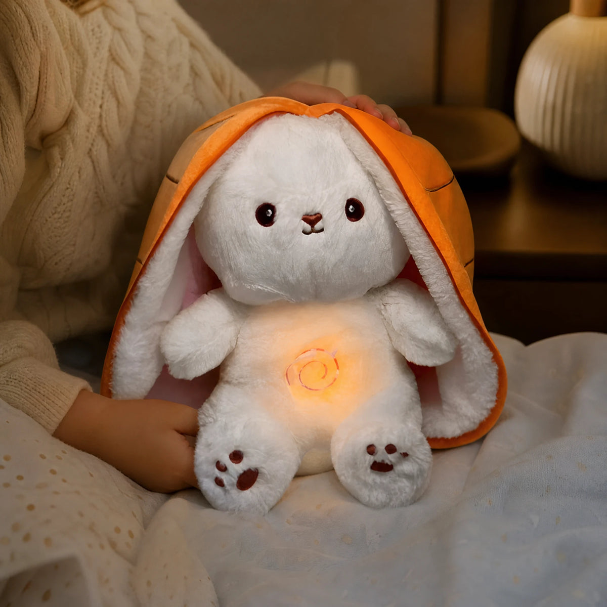 Breathing Plush Bunny with Lullabies and Carrot Hood - Utilisation du produit
