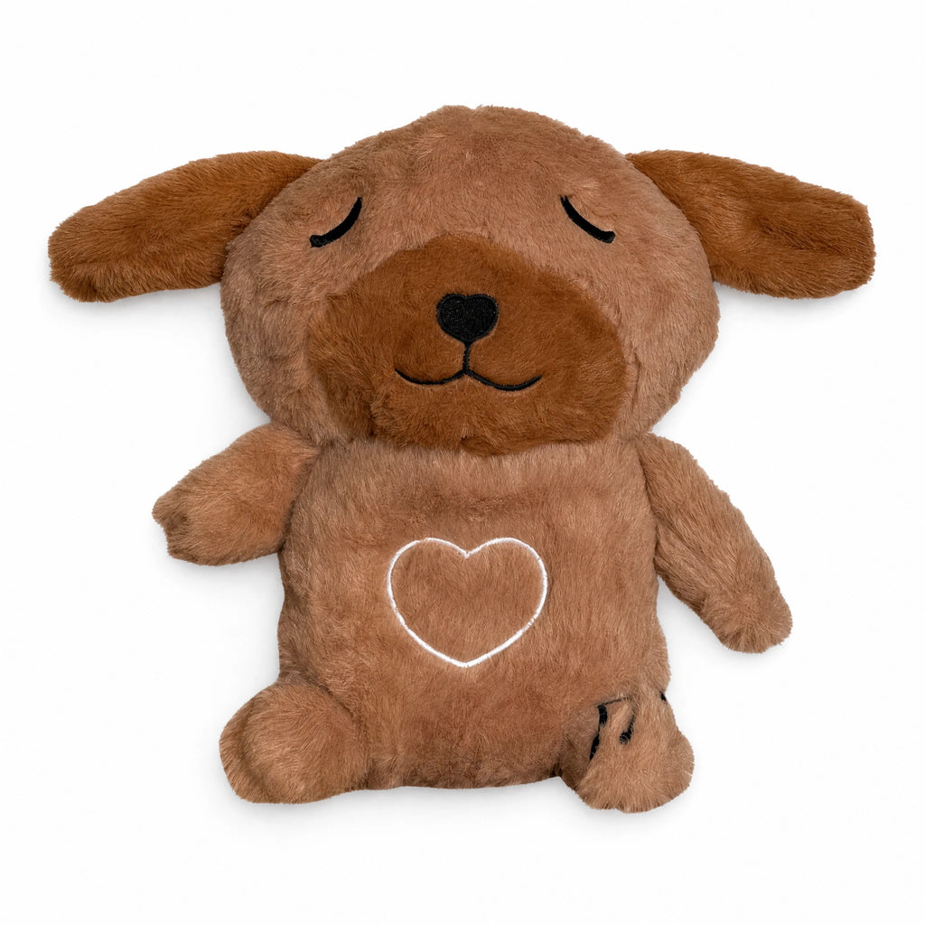 Breathing Plush Dog with Light and Music - Fond blanc