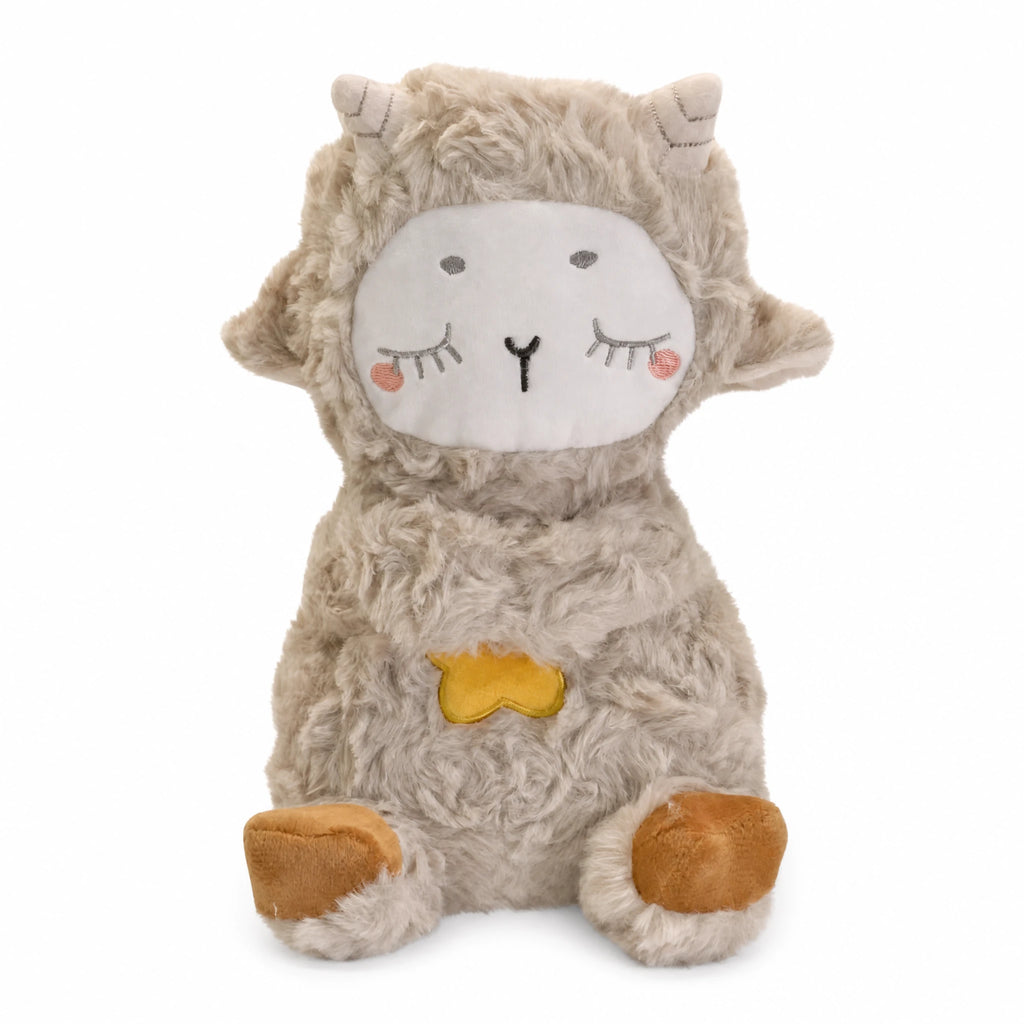 Breathing Plush Toy Sheep with Lullaby and Light - Fond blanc