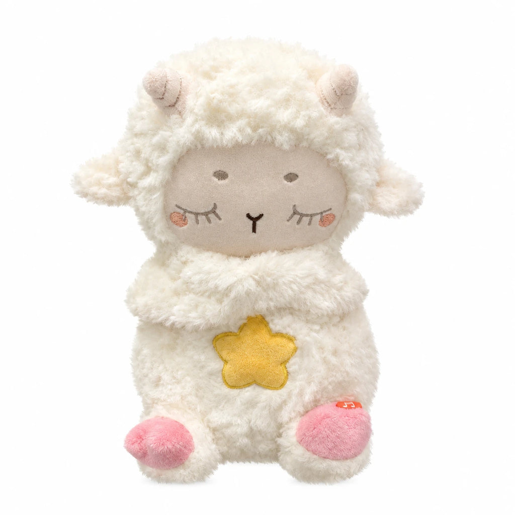 Breathing Plush Toy Sheep with Lullaby and Light - White