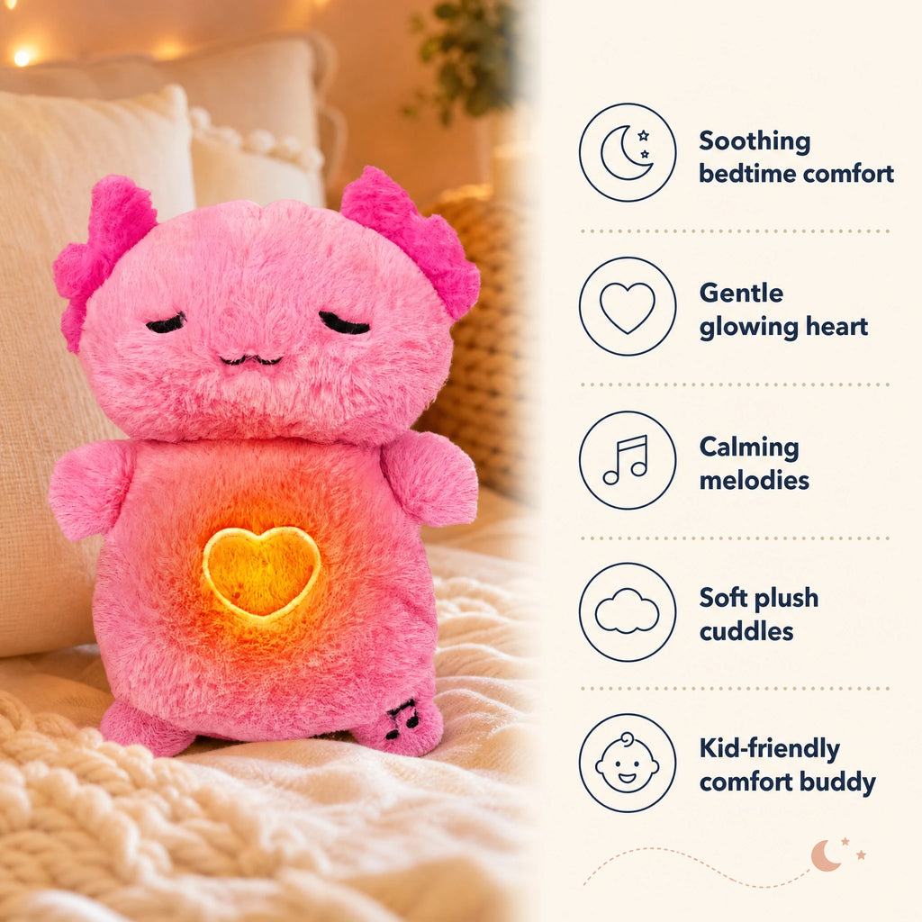 Breathing Plush Toy with Pink Axolotl Design and Lullaby - Bénéfices produit