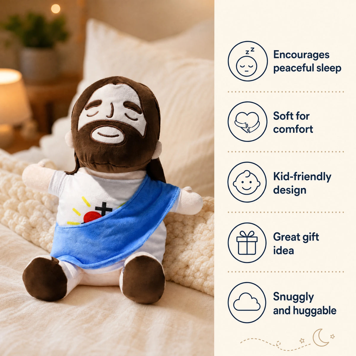 Breathing Plush Toy with Soft Glowing Heart - Bénéfices produit