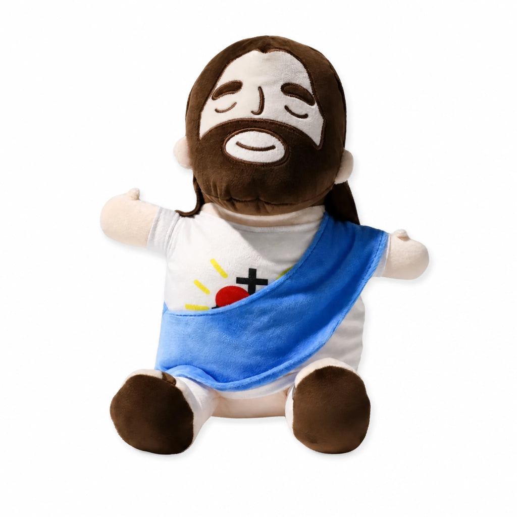 Breathing Plush Toy with Soft Glowing Heart - Fond blanc