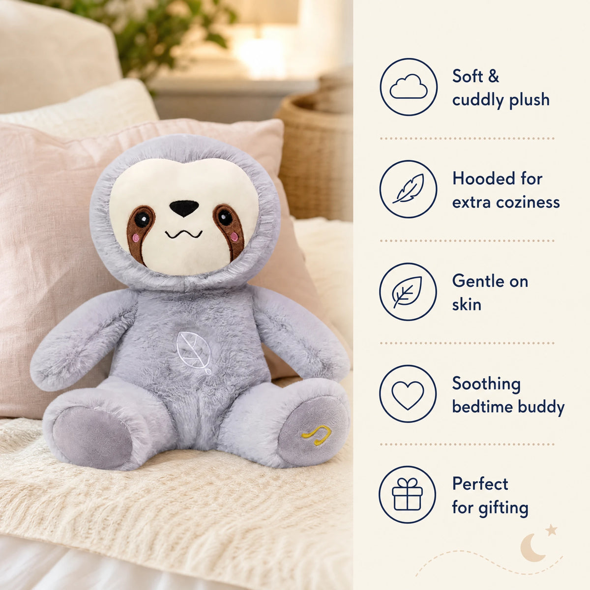 Breathing Sloth Plush with Soothing Melody and Movement - Bénéfices produit