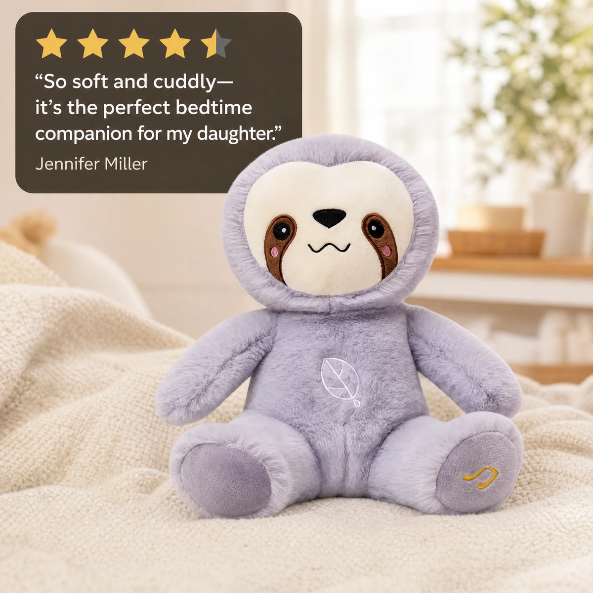 Breathing Sloth Plush with Soothing Melody and Movement - Image témoignage