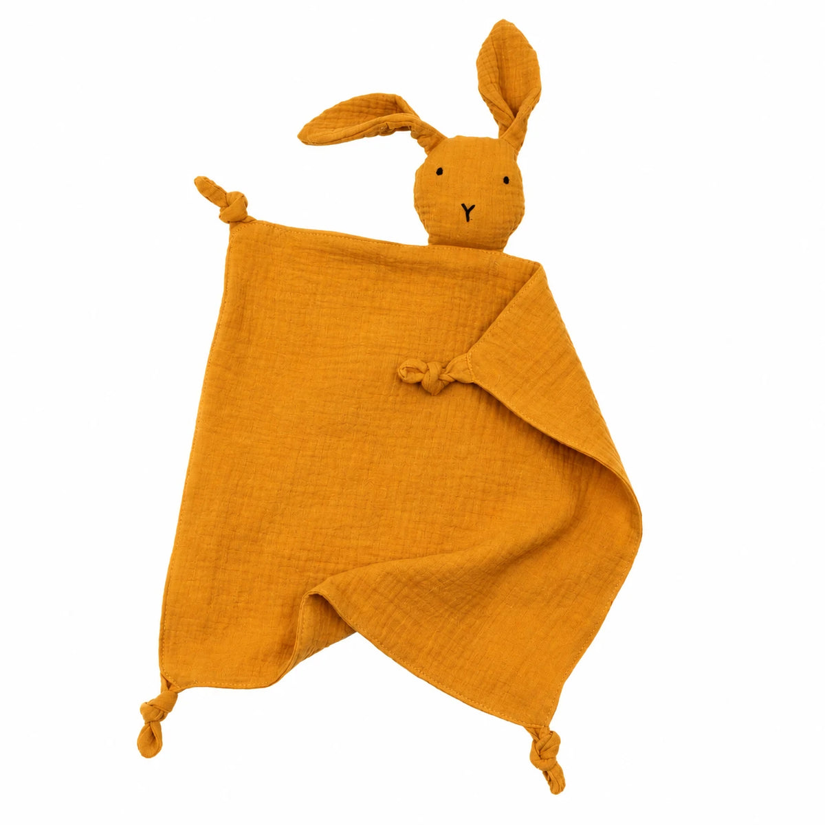 Bunny Comfort Blanket with Cotton Muslin Body - Orange