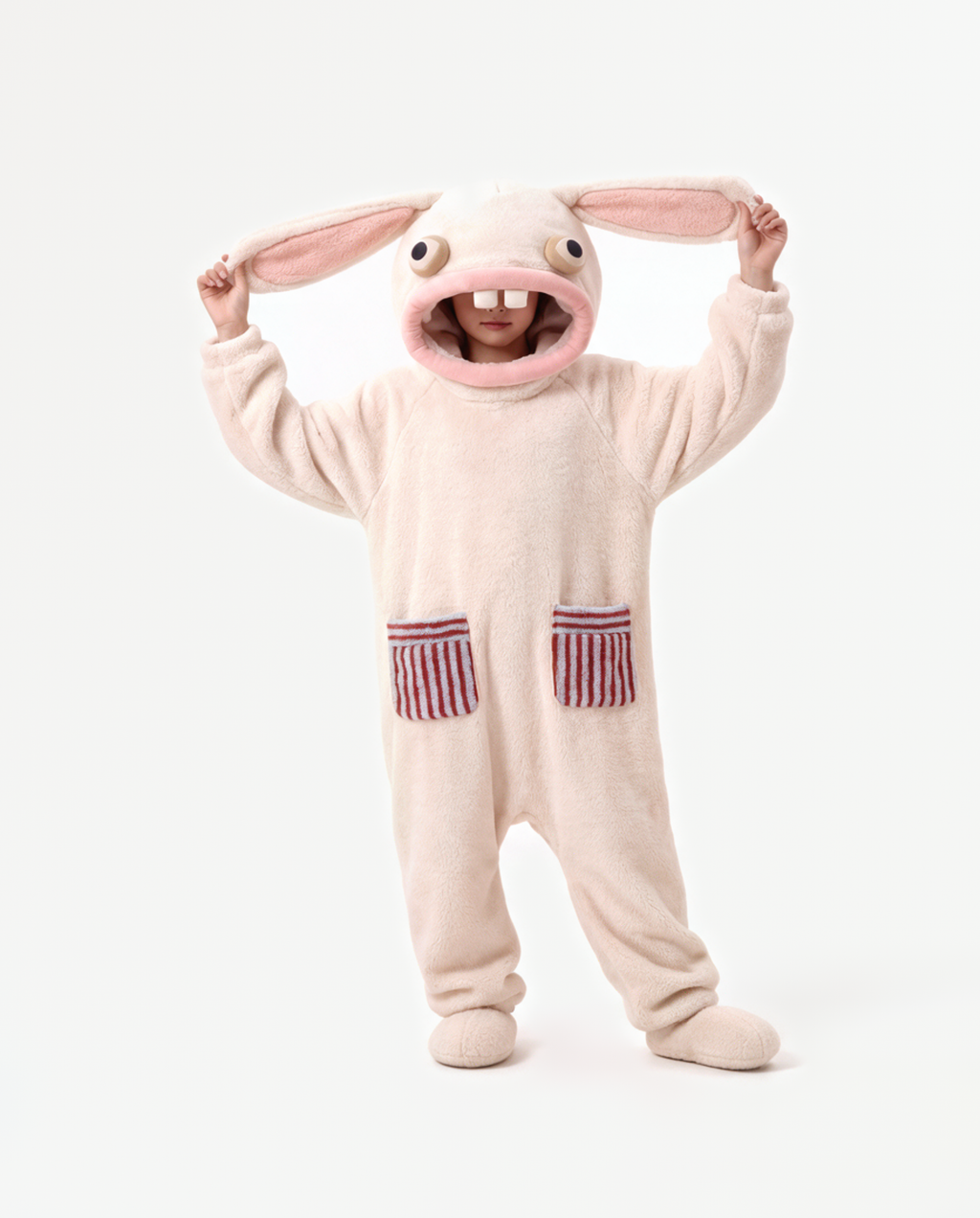 Marshmallow Bunny Onesie, ears up