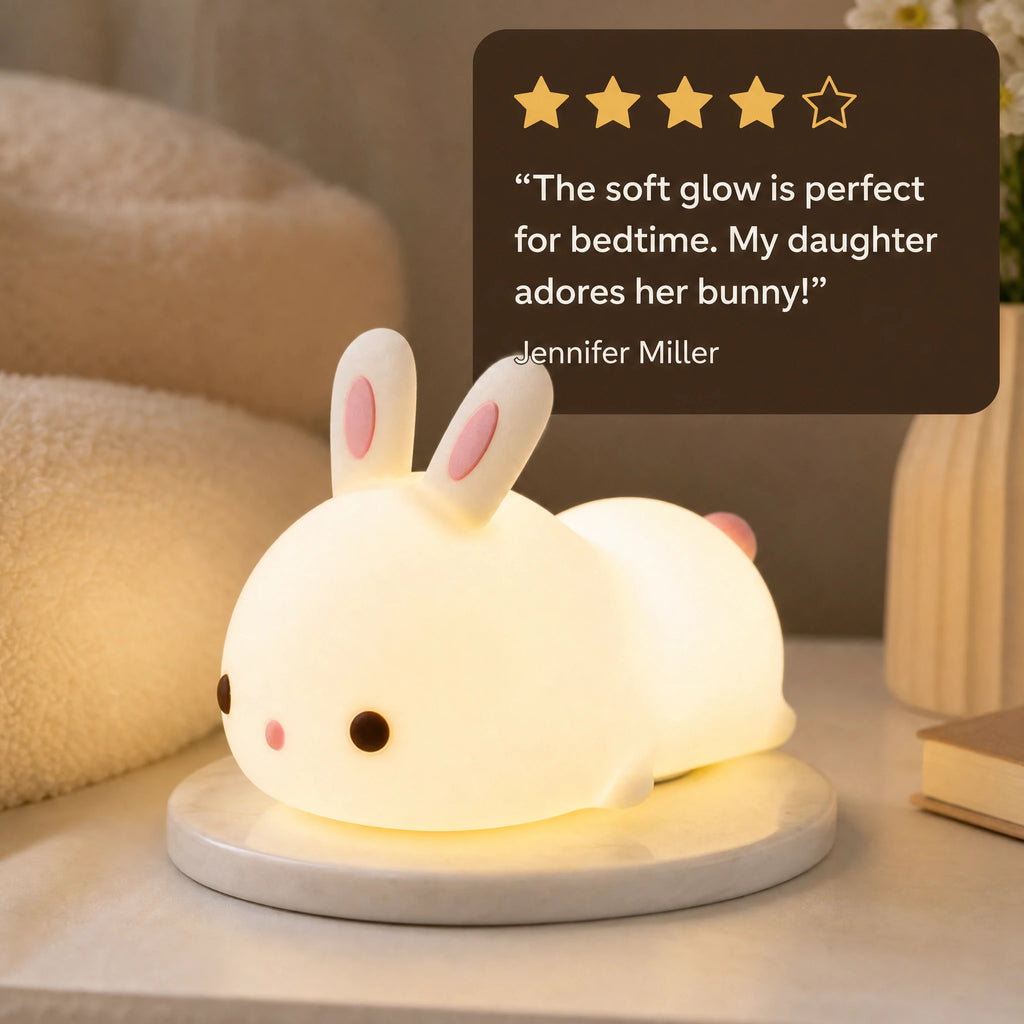 Bunny Night Light with Touch Control and Color Change - Image témoignage