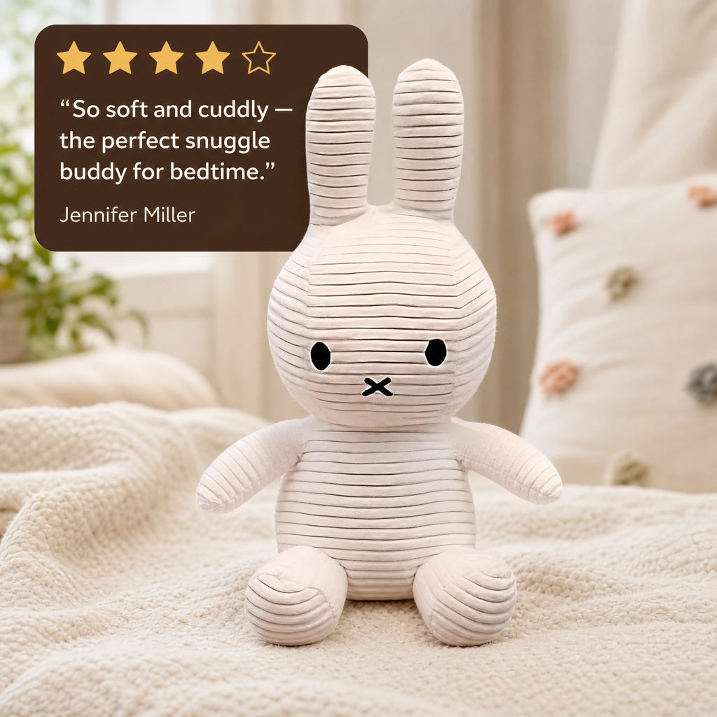 Bunny Plush Toy in Soft Corduroy Fabric - Image témoignage