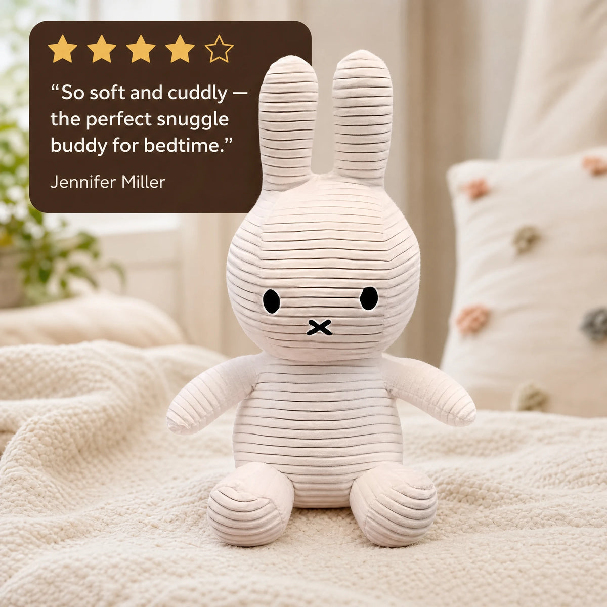 Bunny Plush Toy in Soft Corduroy Fabric - Image témoignage