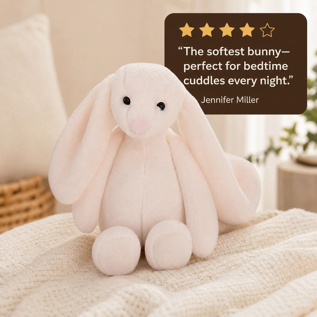 Bunny Plush with Floppy Ears – Soft White Rabbit - Image témoignage