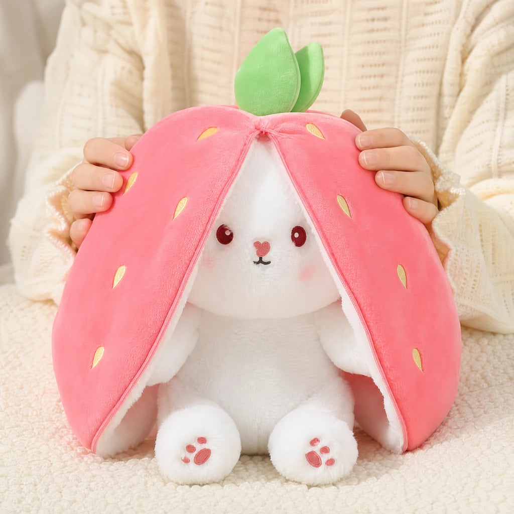 Bunny Plush with Zippered Fruit Costume and Soft White Fur - Utilisation du produit