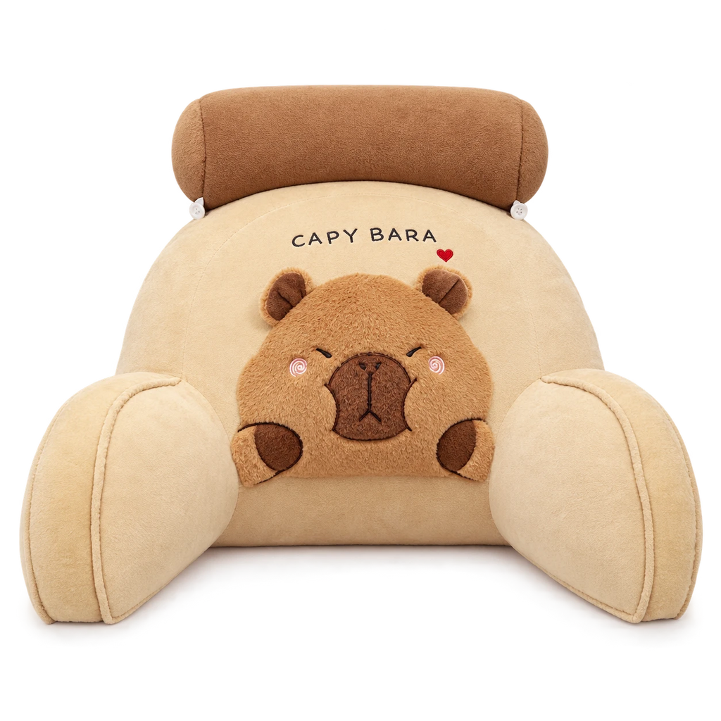 Capybara Backrest Cushion with Removable Neck Support - Angry / 15.5x23.5in / 40x60cm … (2 tailles)