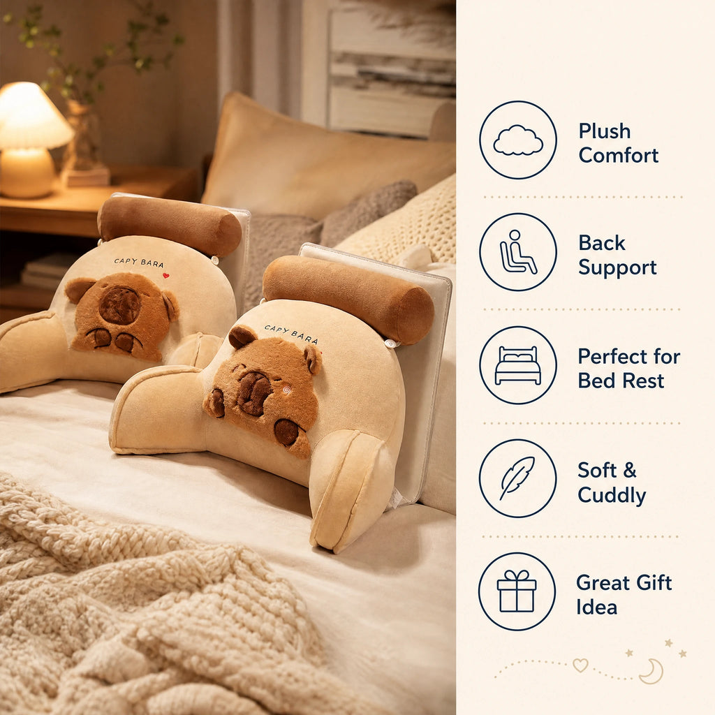 Capybara Backrest Cushion with Removable Neck Support - Bénéfices produit