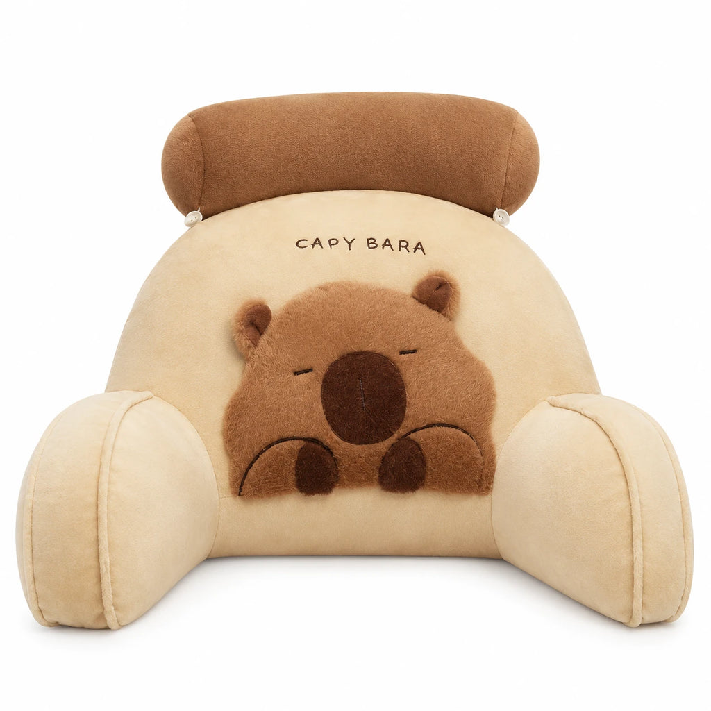 Capybara Backrest Cushion with Removable Neck Support - Smile / 15.5x23.5in / 40x60cm … (2 tailles)