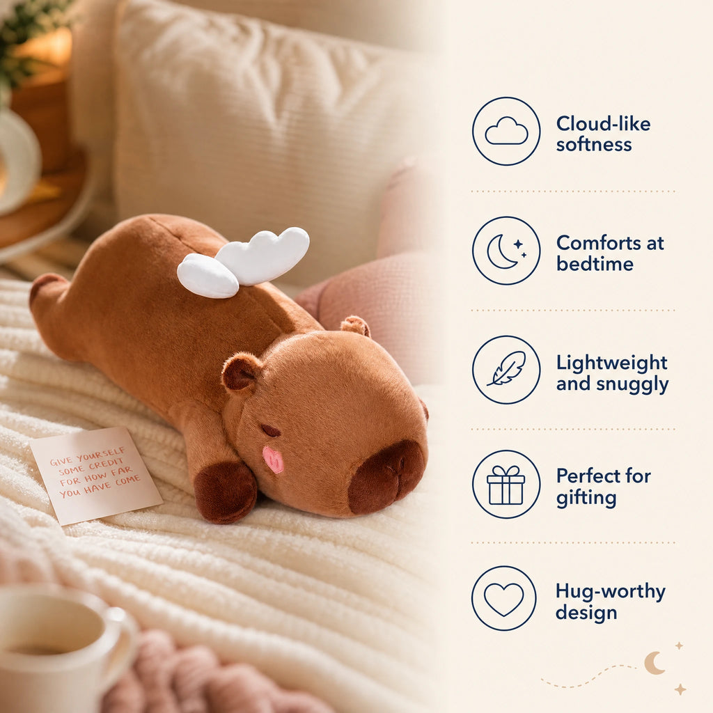 Capybara Body Pillow with Angel Wings or Orange Plush - Bénéfices produit