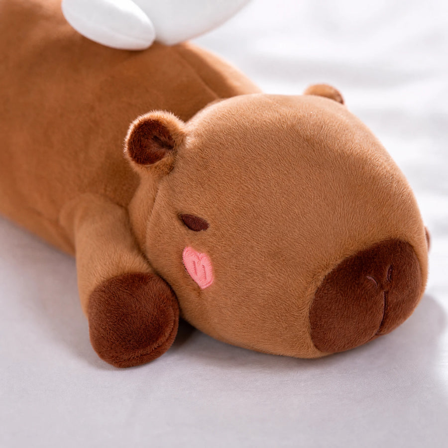 Capybara Body Pillow with Angel Wings or Orange Plush - Détail matière