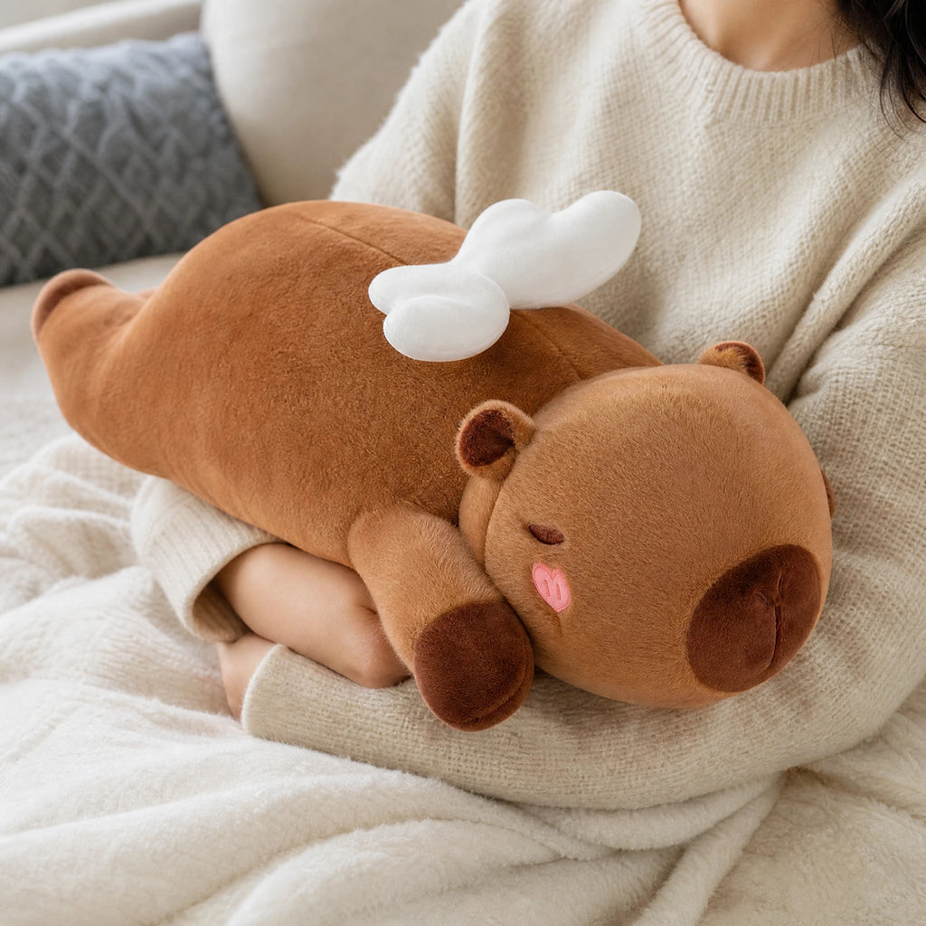 Capybara Body Pillow with Angel Wings or Orange Plush - Utilisation du produit