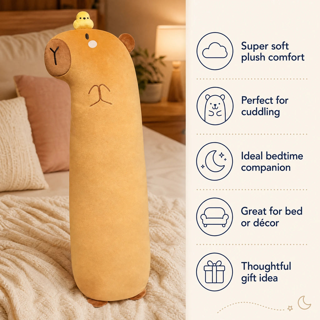 Capybara Body Pillow with Chicken or Flower Detail - Bénéfices produit