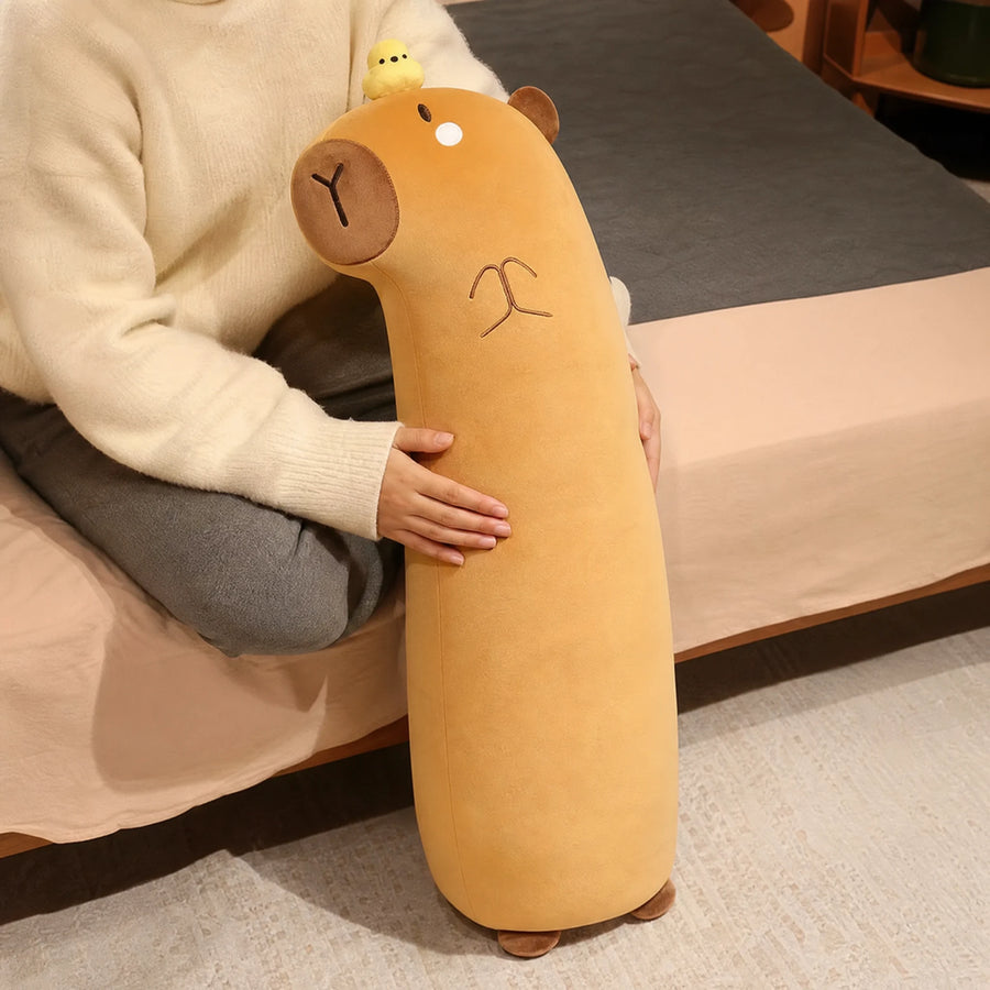 Capybara Body Pillow with Chicken or Flower Detail - Utilisation du produit