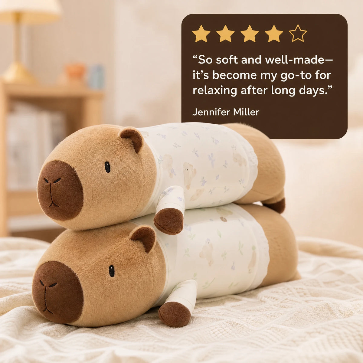 Capybara Body Pillow with Pyjamas – Long Plush Cuddle Buddy - Image témoignage