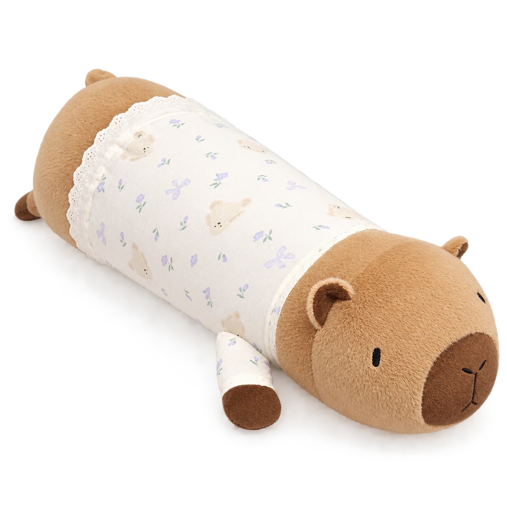 Capybara Body Pillow with Pyjamas – Long Plush Cuddle Buddy - Rabbit