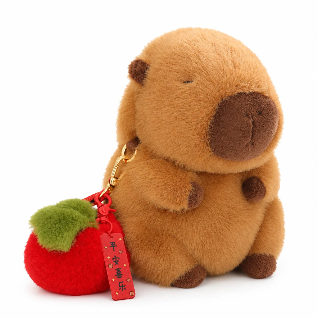 Capybara Crossbody Bag Plush with Detachable Strap - Apple
