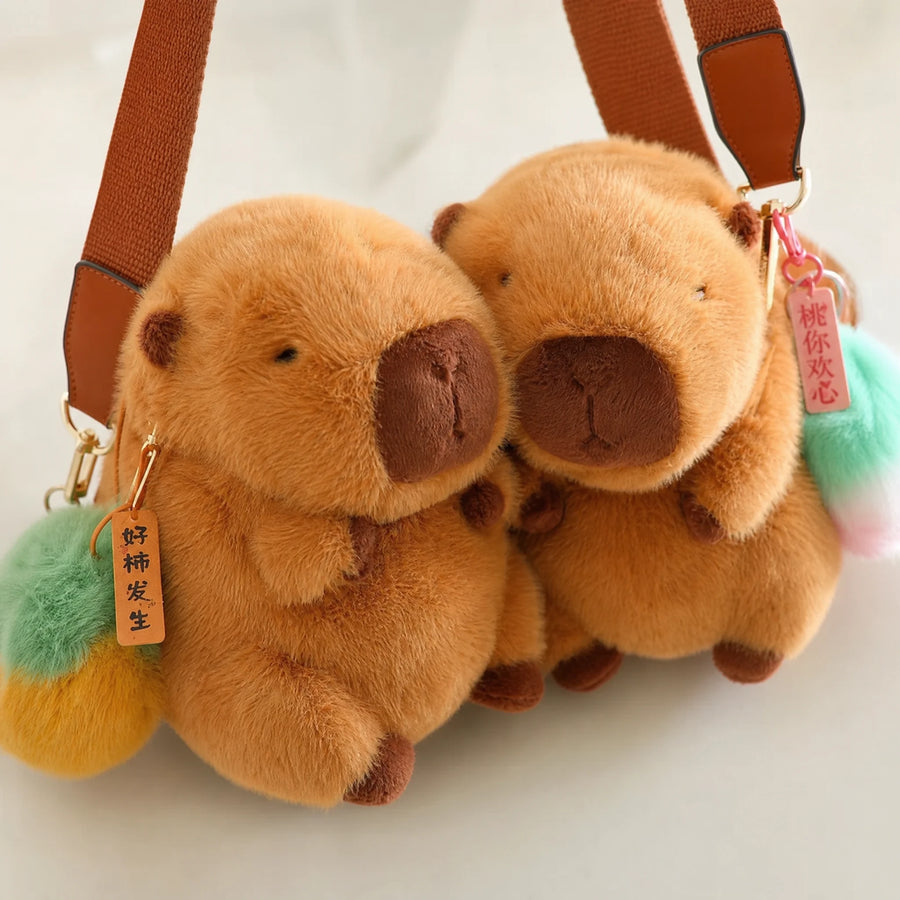 Capybara Crossbody Bag Plush with Detachable Strap - Détail matière
