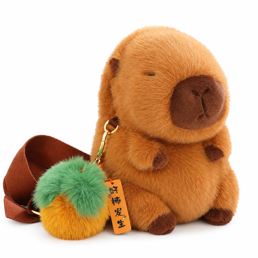 Capybara Crossbody Bag Plush with Detachable Strap - Yellow