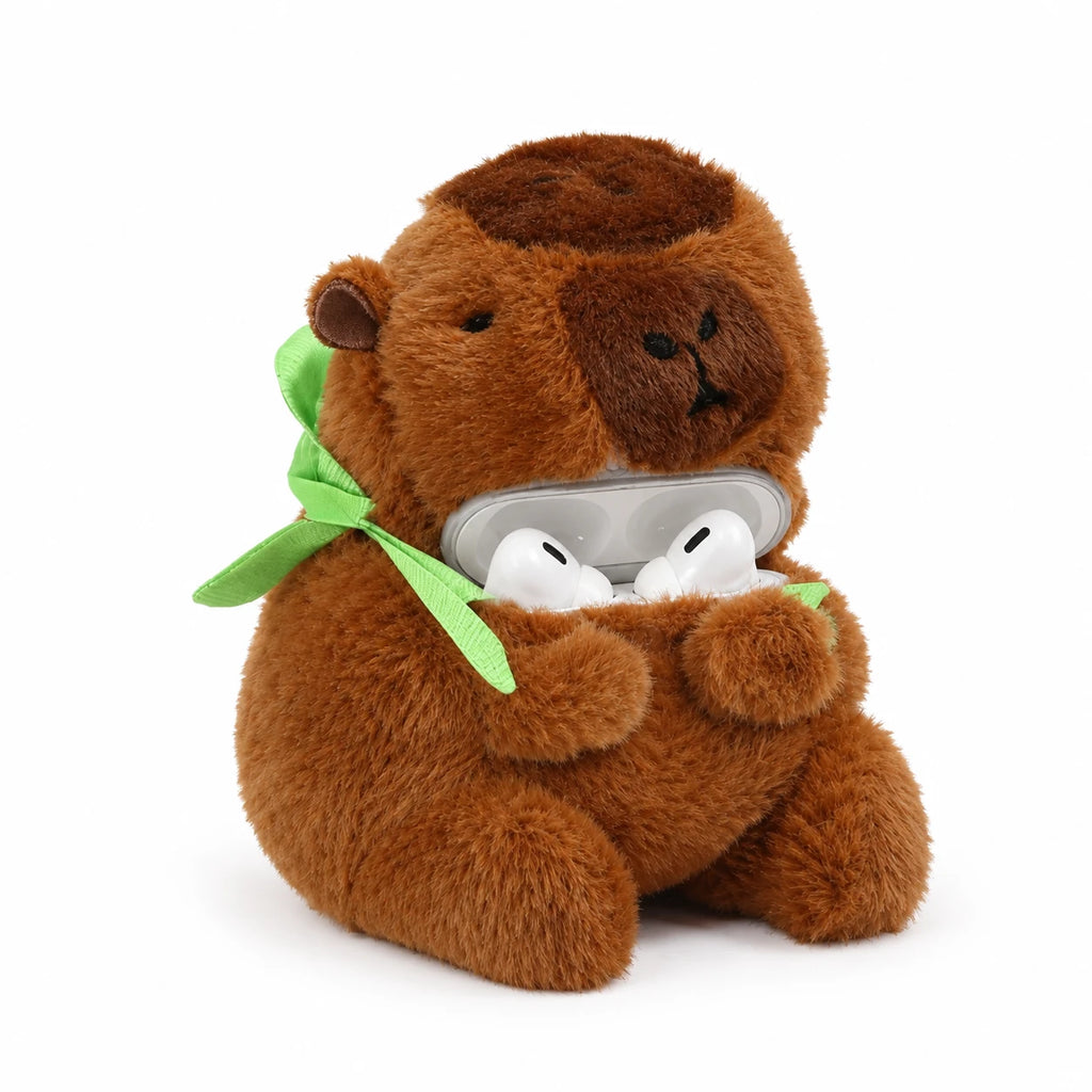 Capybara Plush AirPods Case with Turtle Backpack - Airpods 1 / 2