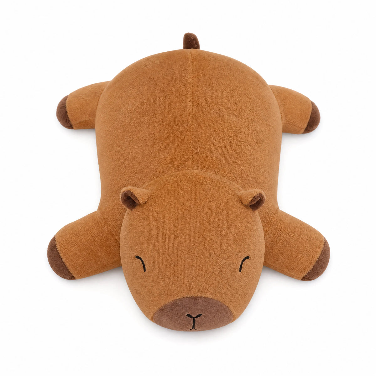 Capybara Plush Giant Snuggle Buddy in Soft Brown - Fond blanc
