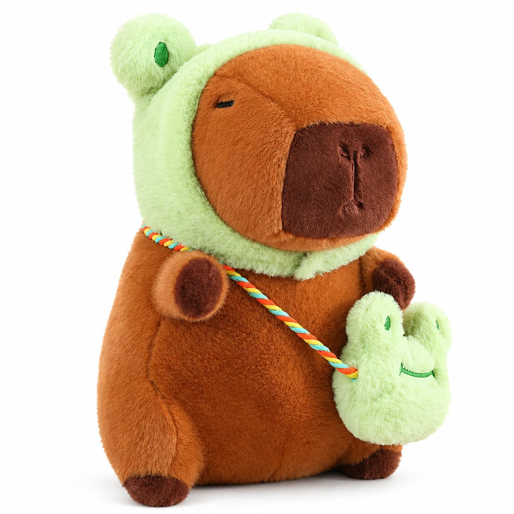 Capybara Plush in Frog Costume with Accessories - Frog / 10in / 25cm … (3 tailles)