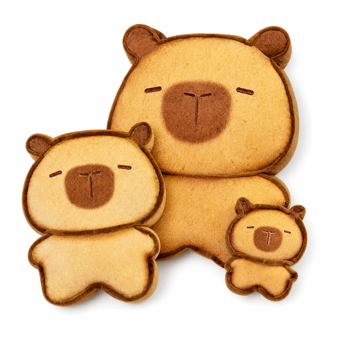 Capybara Plush in Toasted Bread Shape - Fond blanc